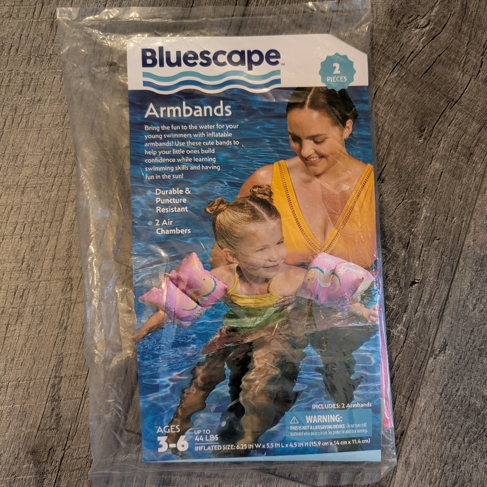 Bluescape Kids Water Wings Armbands Pink Orange Seahorse